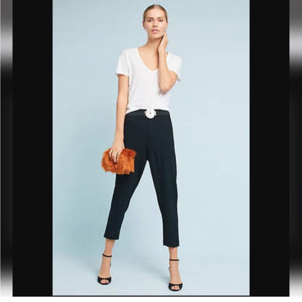 Anthropologie Essential Pull-On Trouser Pants in Black Small